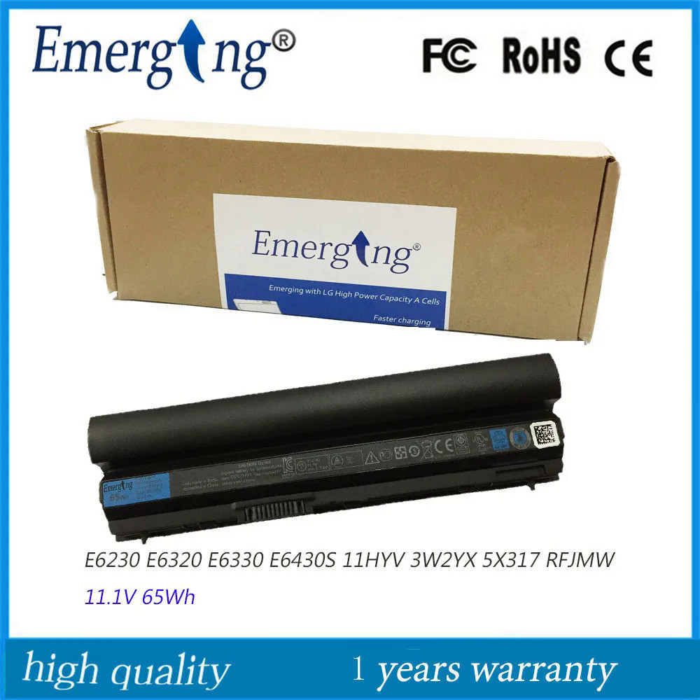 11.1V 65Wh RFJMW แบตเตอรี่แล็ปท็อปสำหรับ Dell Latitude E6120 E6220 E6230 E6320 E6430S 11HYV 3W2YX 5X