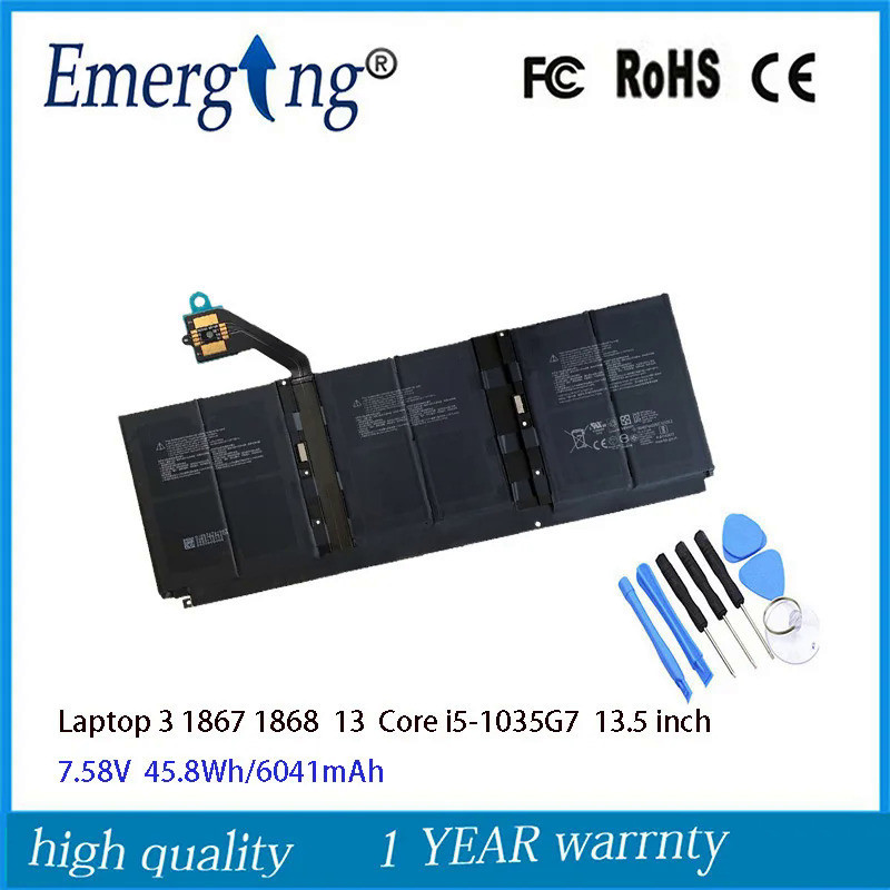 7.58V 45.8Wh ใหม่ G3HTA052H แบตเตอรี่แล็ปท็อปสำหรับ Microsoft Surface แล็ปท็อป3 1867 1868 DYNT02 13 