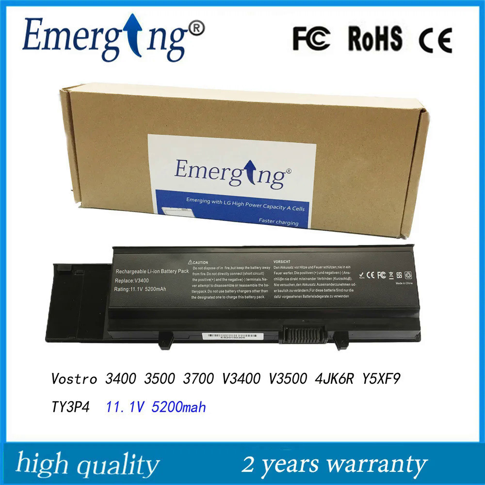 11.1V ใหม่แบตเตอรี่แล็ปท็อป7FJ92สำหรับ Dell Vostro 3400 3500 3700 V3400 V3500 4JK6R Y5XF9 CWX2D TXWR