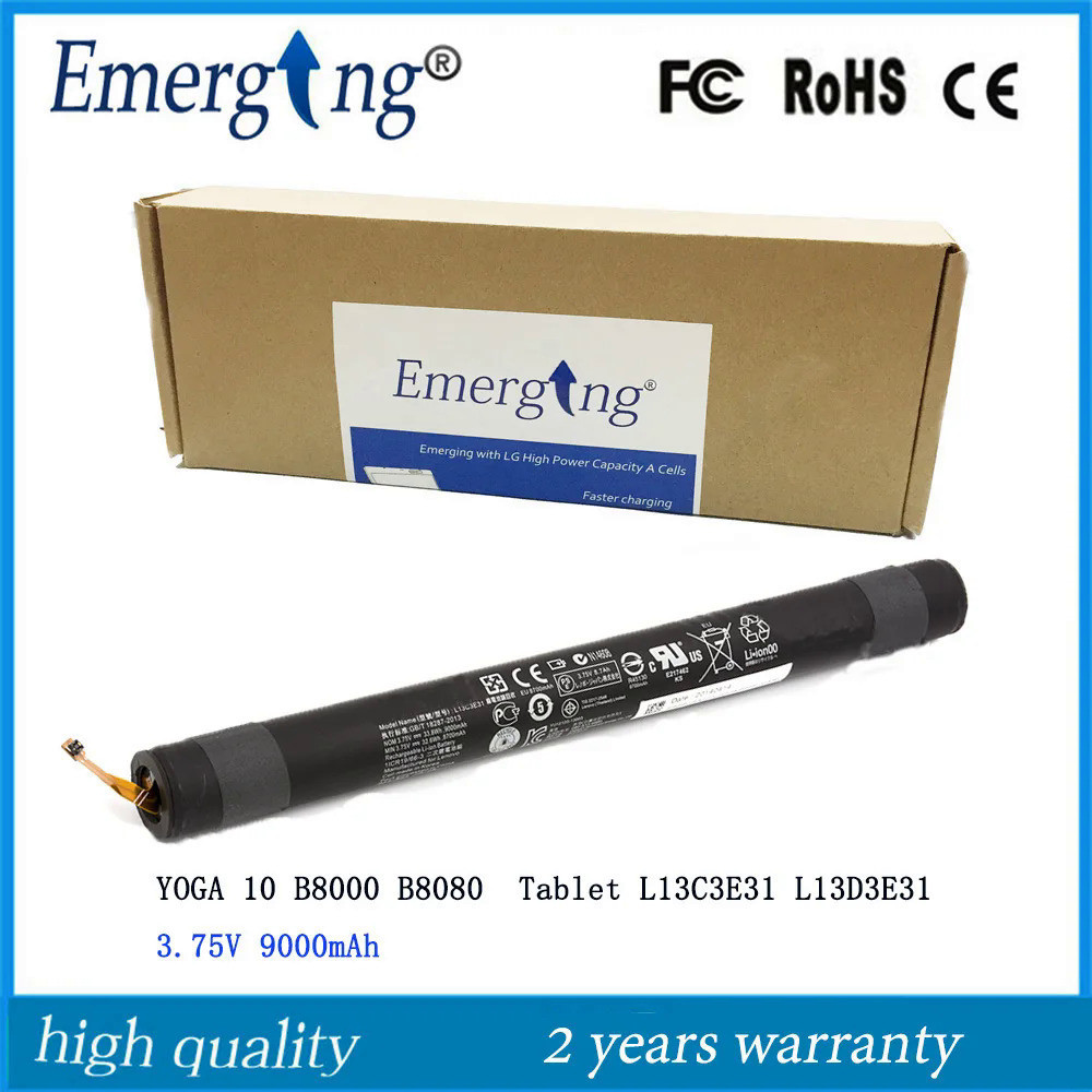 3.75V 9000MAh แบตเตอรี่แท็บเล็ตใหม่ L13D3E31สำหรับ Lenovo Yoga 10 B8000 B8080 Series L13C3E31 L13D3E