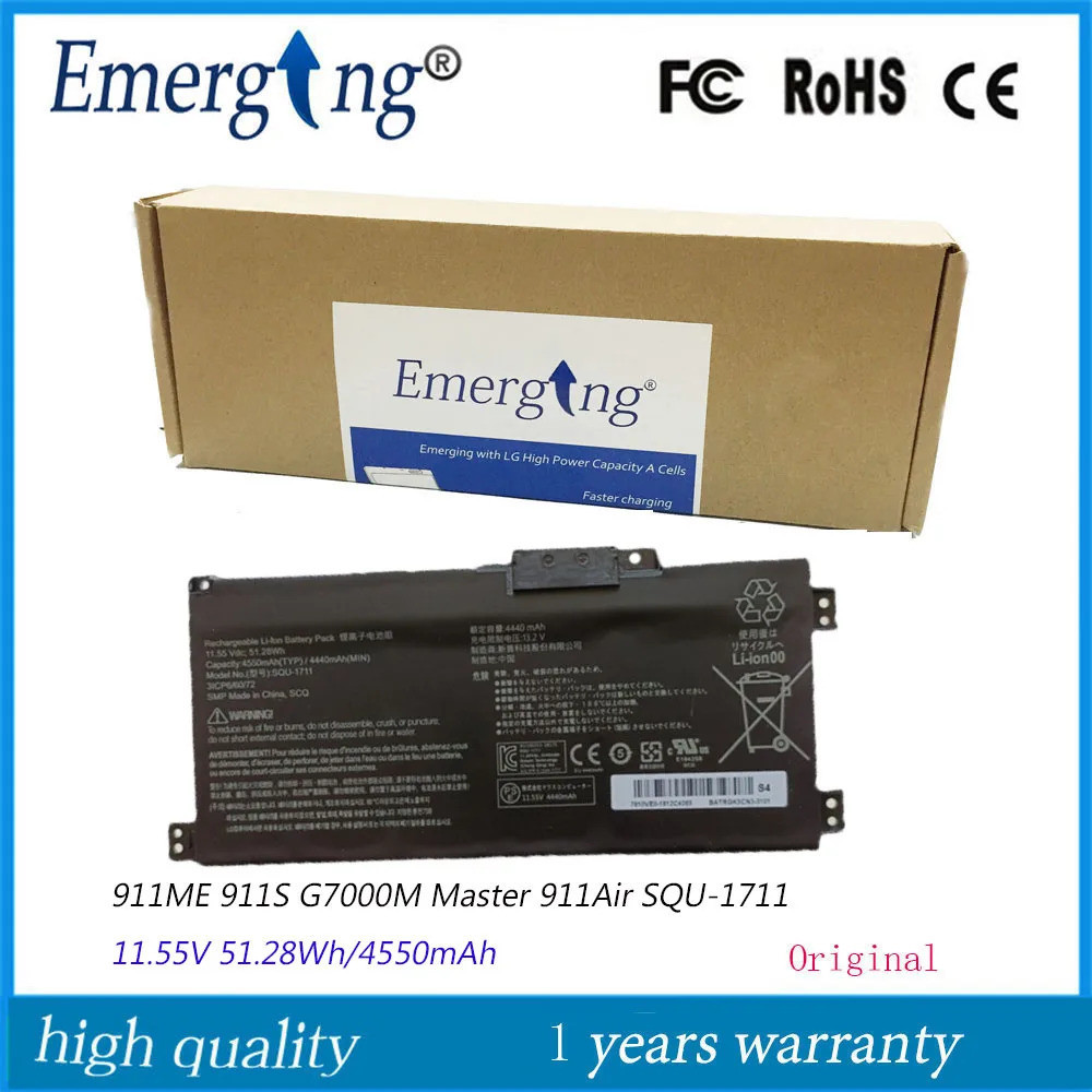 11.55V 51.28Wh 4550MAh แบตเตอรี่แล็ปท็อป SQU-1711สำหรับ ThundeRobot 911 Air 911Air SQU-1718 911M 911