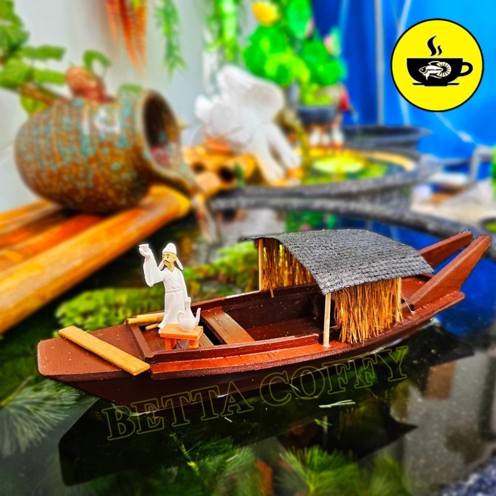 โมเดลของเรือเลียนแบบพลาสติกสีขาว South Li ลอยไม้ตกแต่งตู้ปลา, พิพิธภัณฑ์สัตว์น้ํา - เรือจิ๋ว
