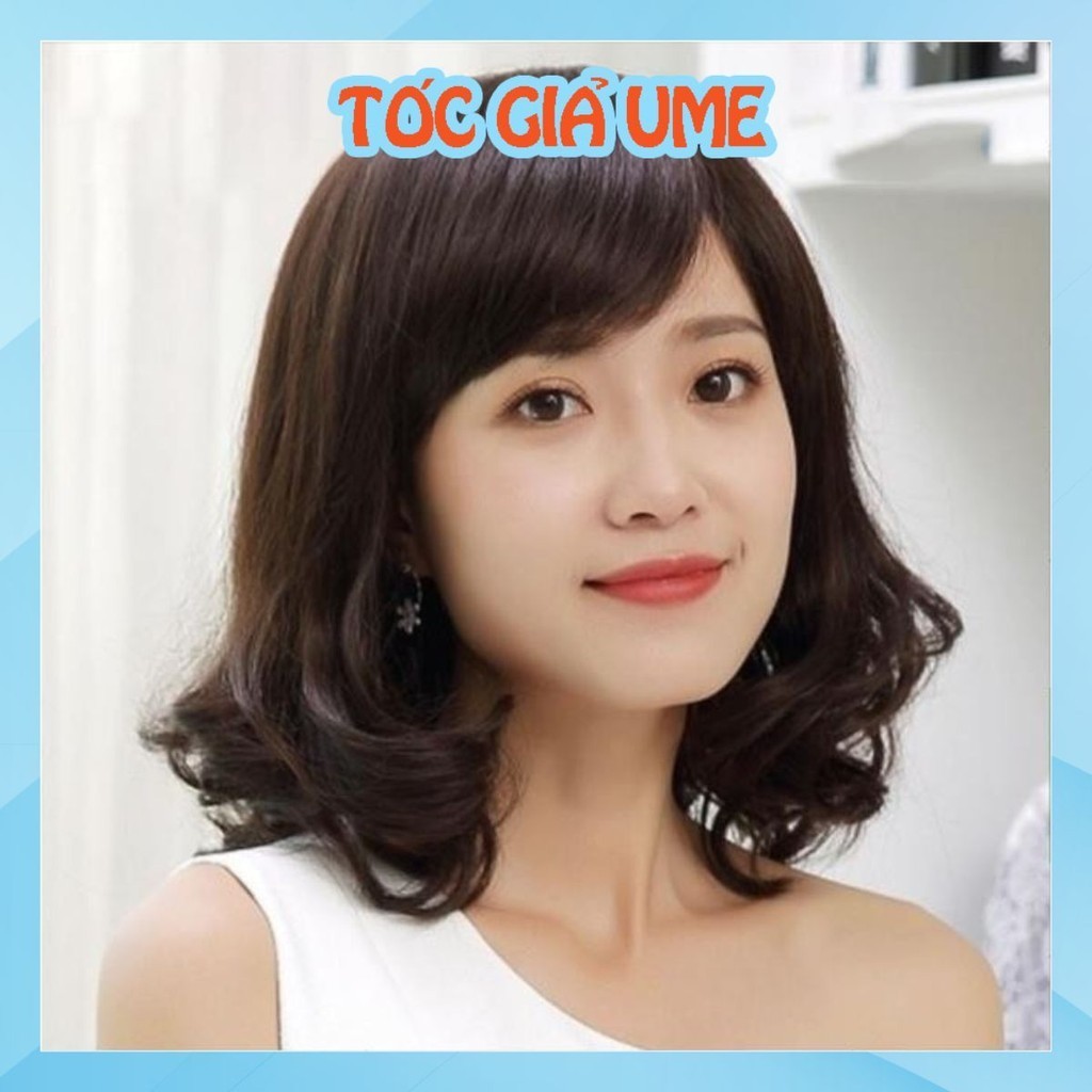 ผมมนุษย์ลอนยาวไหล่มีหน้าม้า วิกผมหน้าม้า ส04tn17 วิกผมเกาหลีหนุ่มและสวยงาม