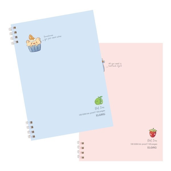 XO สมุดโน๊ตสปริงอ่อน A5/B5/A4 คลอง Dash Caro/ Dot Line 120 หน้า MS 508 510 512 514 559 561