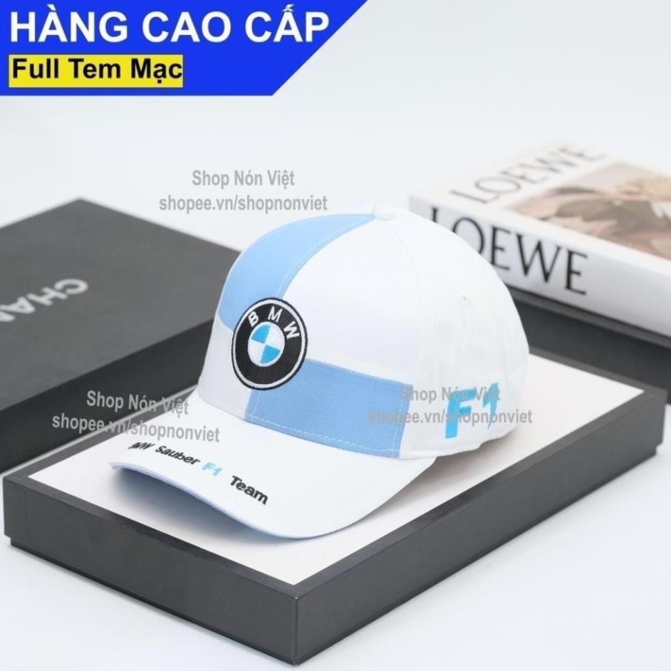 [A249] Bmw F1 หมวกโลโก้ทีม Breathable ปักผ้าฝ้ายสีกากีสีขาวสีฟ้าผสมแนวตั้งรูปแบบแฟชั่นระดับพรีเมียม