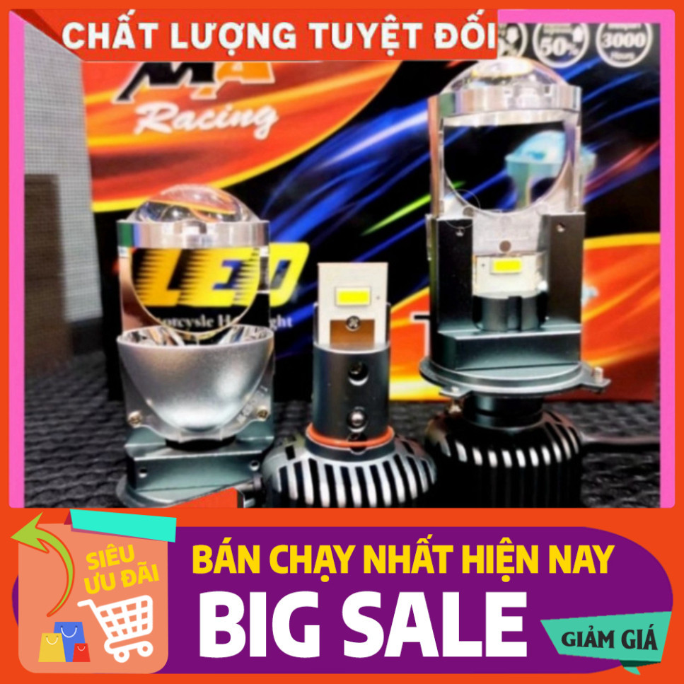 Mini T9 2024 MA Racing Bi-S ทรงกลม LED ไฟหน้า 60W H4 ฐานสําหรับรถยนต์และรถจักรยานยนต์ Super Bright 2