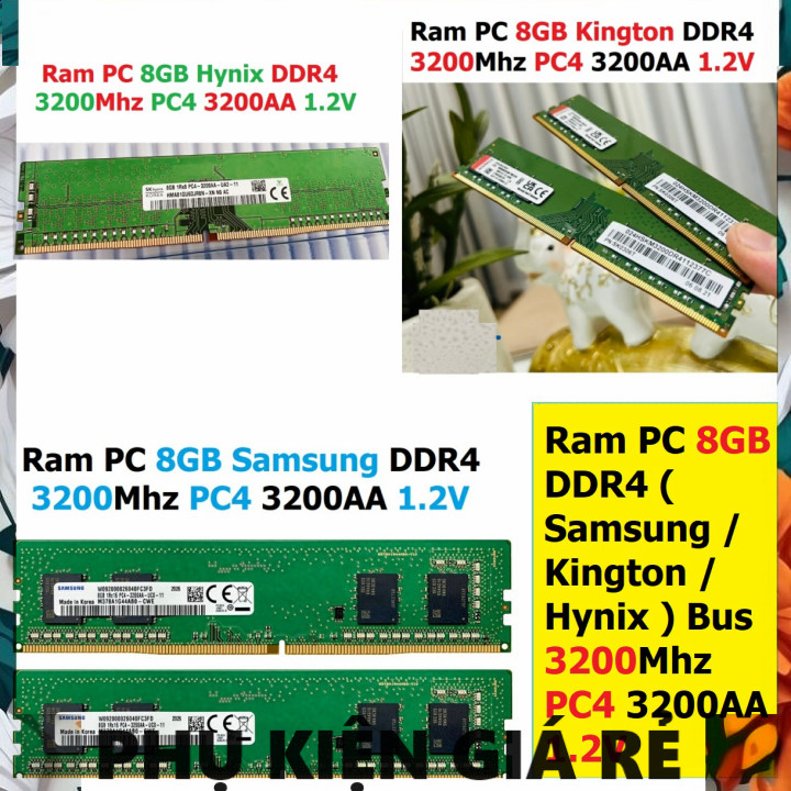 คอมพิวเตอร์แล็ปท็อป PC Ram 8GB Samsung / Kington / Hynix DDR4 3200Mhz PC4 3200AA 1.2V สําหรับคอมพิวเ