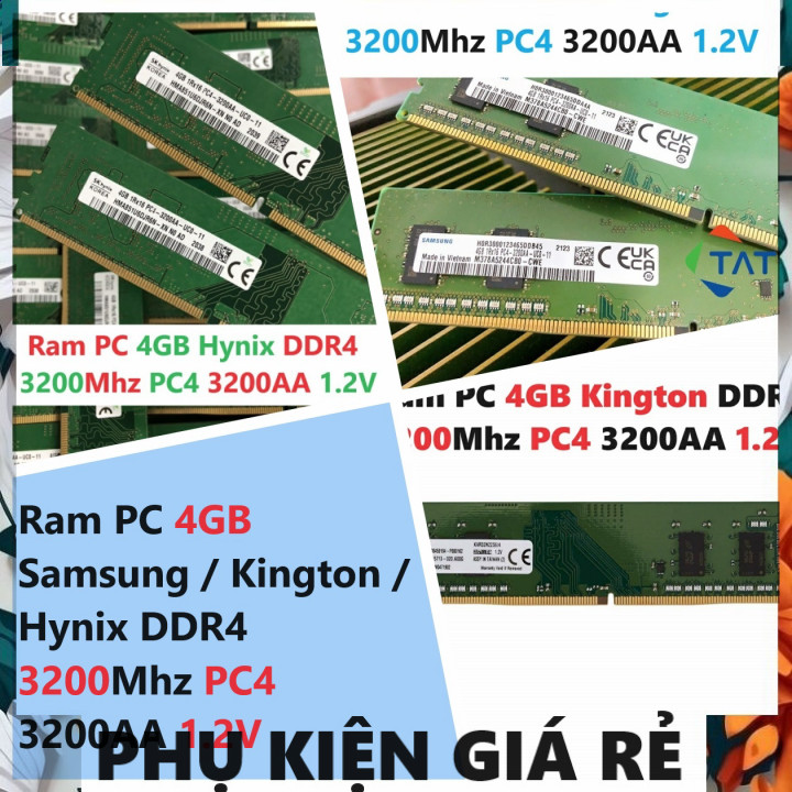 คอมพิวเตอร์แล็ปท็อป Ram 4GB DDR4 (Samsung / Kington / Hynix) รถบัส 3200Mhz PC4 3200AA 1.2V สําหรับ P