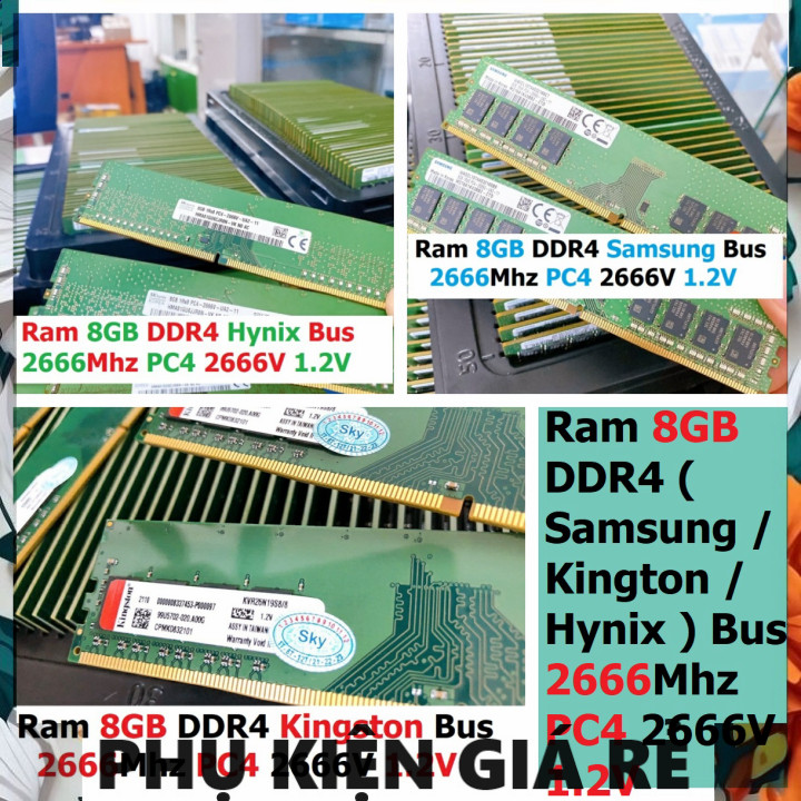 แล็ปท็อปคอมพิวเตอร์ PC Ram 8GB Samsung / Kington / Hynix DDR4 2666Mhz PC4 2666V 1.2V สําหรับคอมพิวเต