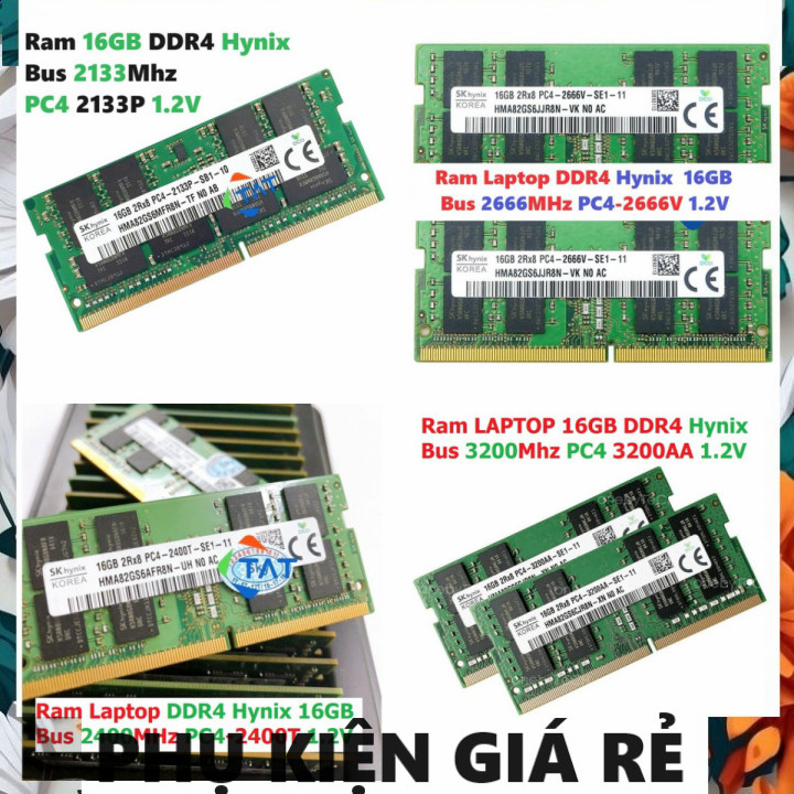 แล็ปท็อปคอมพิวเตอร์ Ram 16GB DDR4 (Hynix) Bus 2133Mhz 2400Mhz 2666Mhz 3200Mhz PC4 2133P 2400T 2666V 