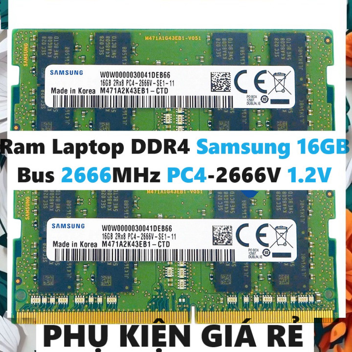 แล็ปท็อปคอมพิวเตอร์ Ram 16GB DDR4 Samsung Bus 2666Mhz PC4 2666V 1.2V สําหรับแล็ปท็อปโน้ตบุ๊ค