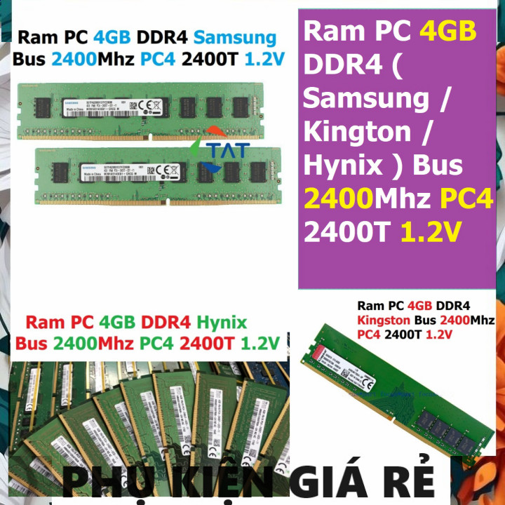 คอมพิวเตอร์แล็ปท็อป Ram 4GB DDR4 (Samsung / Kington / Hynix) รถบัส 2400Mhz PC4 2400T 1.2V สําหรับ PC