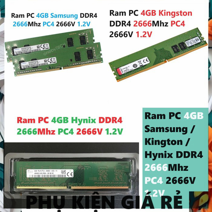 คอมพิวเตอร์แล็ปท็อป Ram DDR4 (Samsung / Kington / Hynix) 4GB Bus 2666Mhz PC4 2666V 1.2V สําหรับ PC D