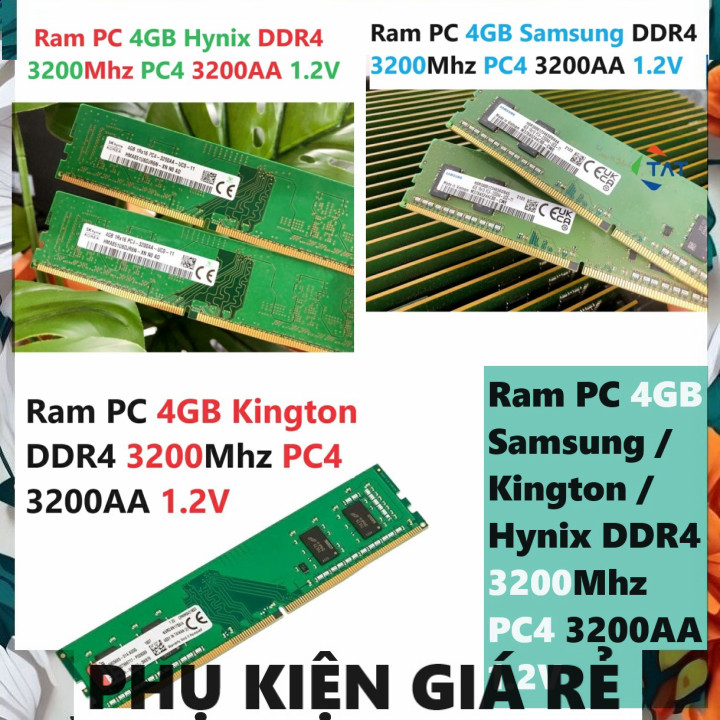 คอมพิวเตอร์แล็ปท็อป Ram DDR4 (Samsung / Kington / Hynix) 4GB Bus 3200Mhz PC4 3200AA 1.2V สําหรับ PC 