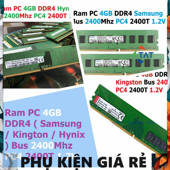 แล็ปท็อปคอมพิวเตอร์ PC Ram 4GB Samsung / Kington / Hynix DDR4 2400Mhz PC4 2400T 1.2V สําหรับคอมพิวเต
