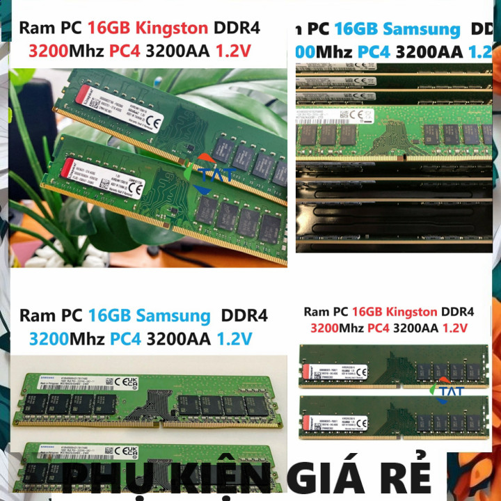 แล็ปท็อปคอมพิวเตอร์ PC Ram 16GB Samsung / Kington DDR4 3200Mhz PC4 3200AA 1.2V สําหรับคอมพิวเตอร์เดส