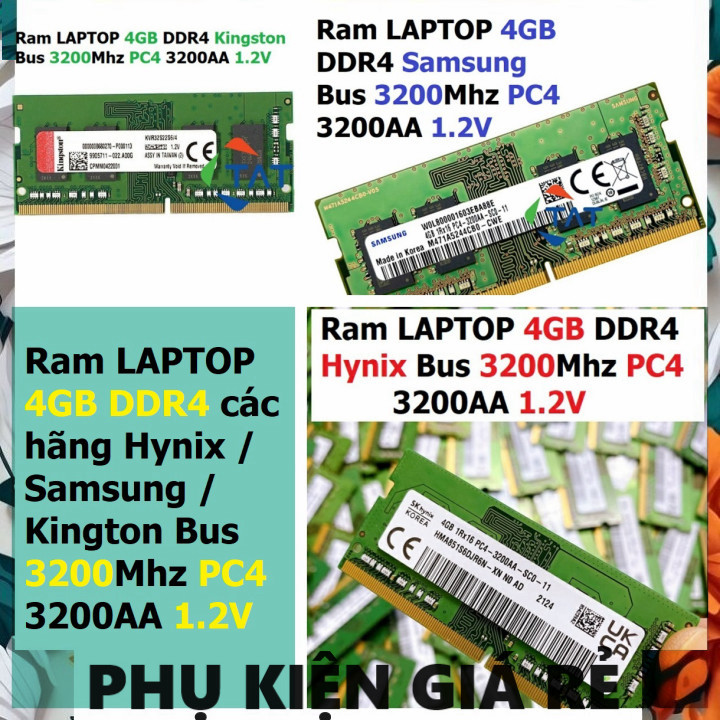 คอมพิวเตอร์แล็ปท็อป Ram 4GB DDR4 จาก Hynix / Samsung / Kington Bus 3200Mhz PC4 3200AA 1.2V สําหรับแล