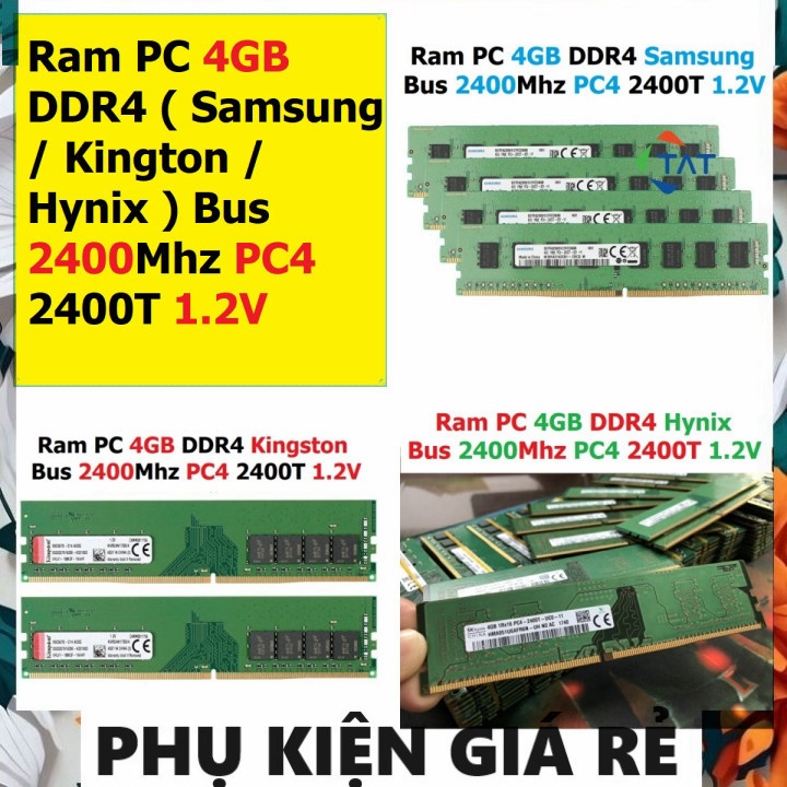 คอมพิวเตอร์แล็ปท็อป Ram DDR4 (Samsung / Kington / Hynix) 4GB Bus 2400Mhz PC4 2400T 1.2V สําหรับ PC D