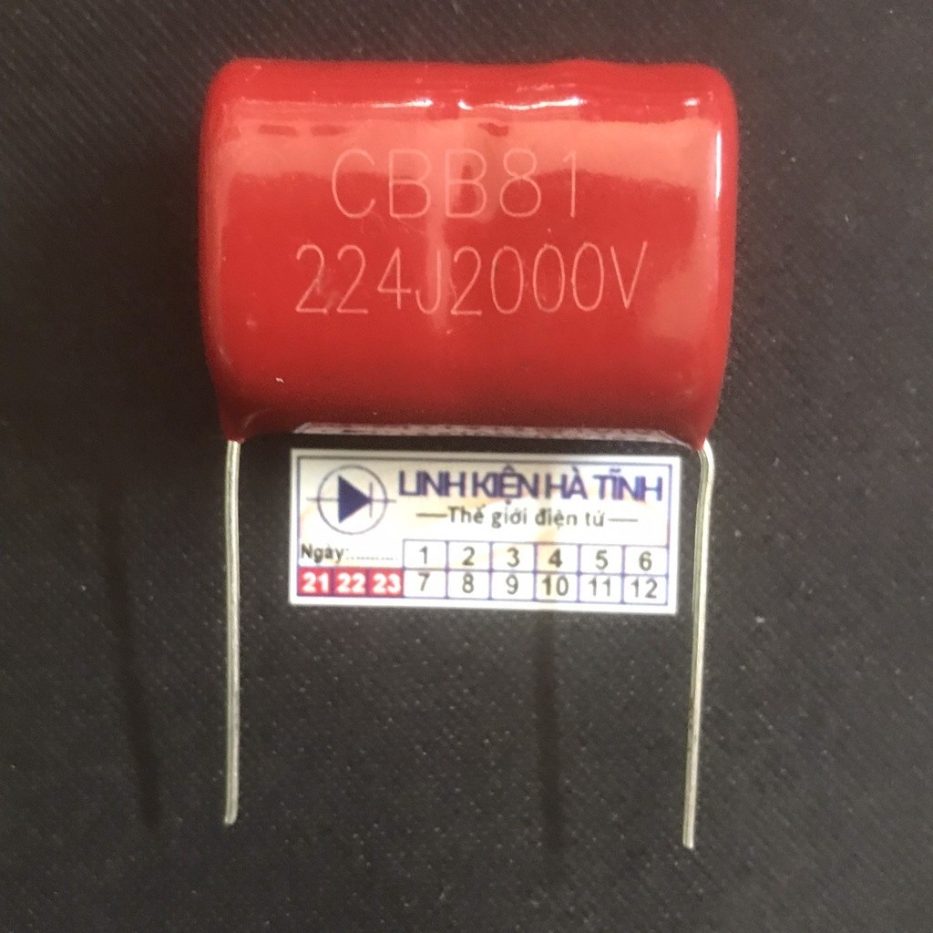 คาปาซิเตอร์ CBB81 2000V224J 0.22UF 224j2000V พินขนาด 27mm