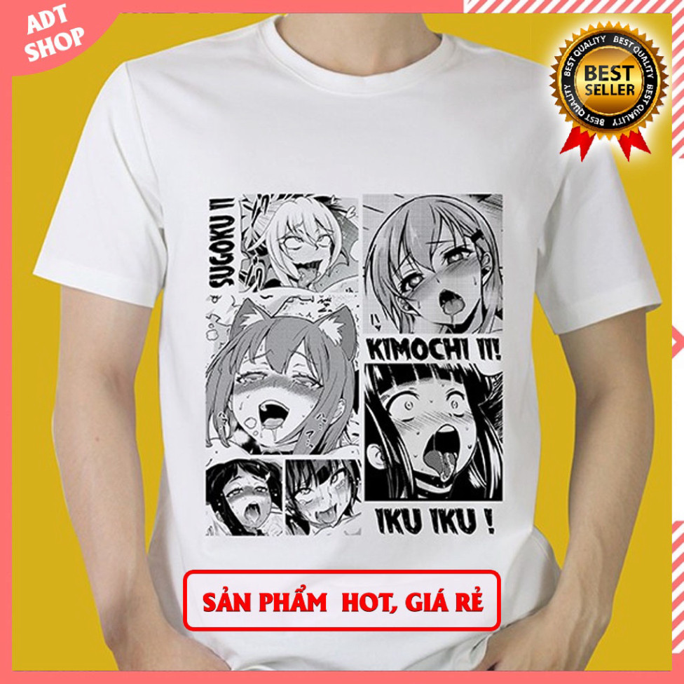 Hentai ANIME เสื้อยืดผู้ชายและผู้หญิง AHEGAO AKU AKU ECCHI สวยและราคาถูก Annie Store