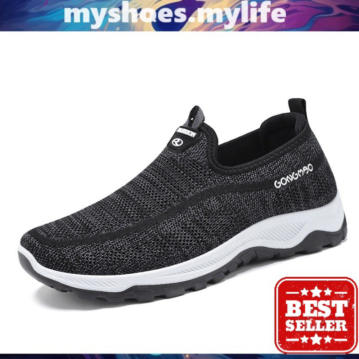 MY SHOES MY LIFE . รองเท้าโลฟเฟอร์ผู้ชายทําจากผ้ากีฬาและพื้นยางกันลื่นสไตล์กีฬาอ่อนเยาว์