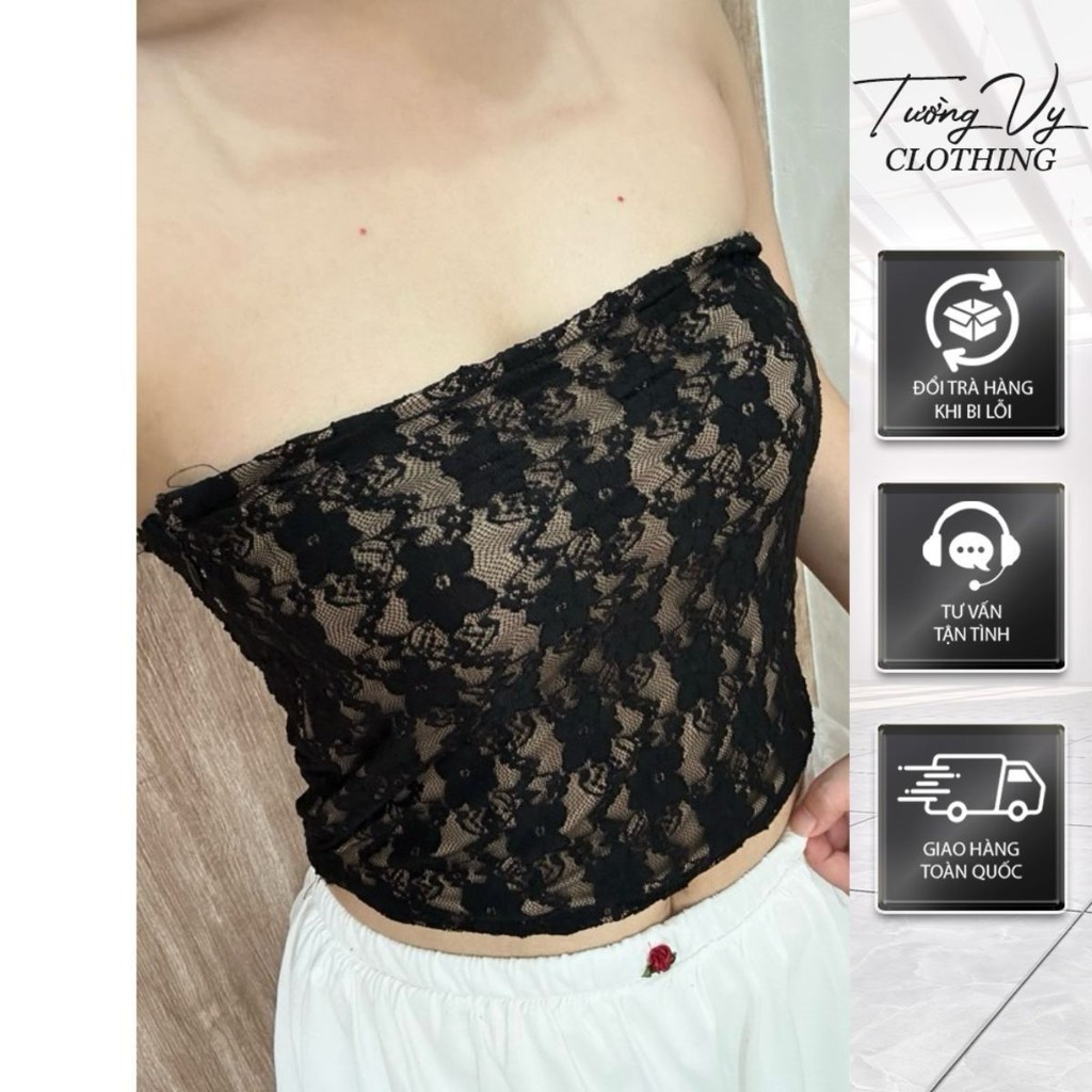 เสื้อหลอดลูกไม้พื้นฐานเซ็กซี่สามารถพิกัดได้หลายรูปแบบโดย ร้านทักงวี่