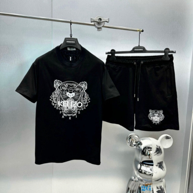 เคน ตาหมากรุก ชุดเสื้อผ้าผู้ชายและผู้หญิงลายเสือและตัวอักษรด้านหน้า - วัสดุคุณภาพสูงชุดเสื้อผ้าผู้ชายและผู้หญิง