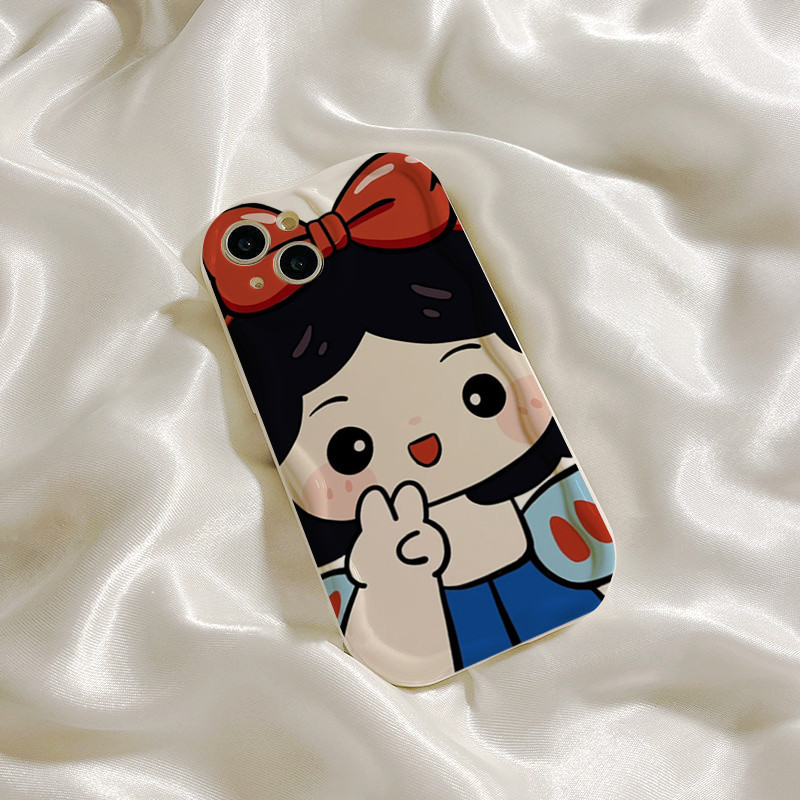 Snow White นูนขอบคลื่นกรณี iphone เด็ก 6s 6splus 7 7plus 8 8plus x 11 12 13 14 max promax sk2066
