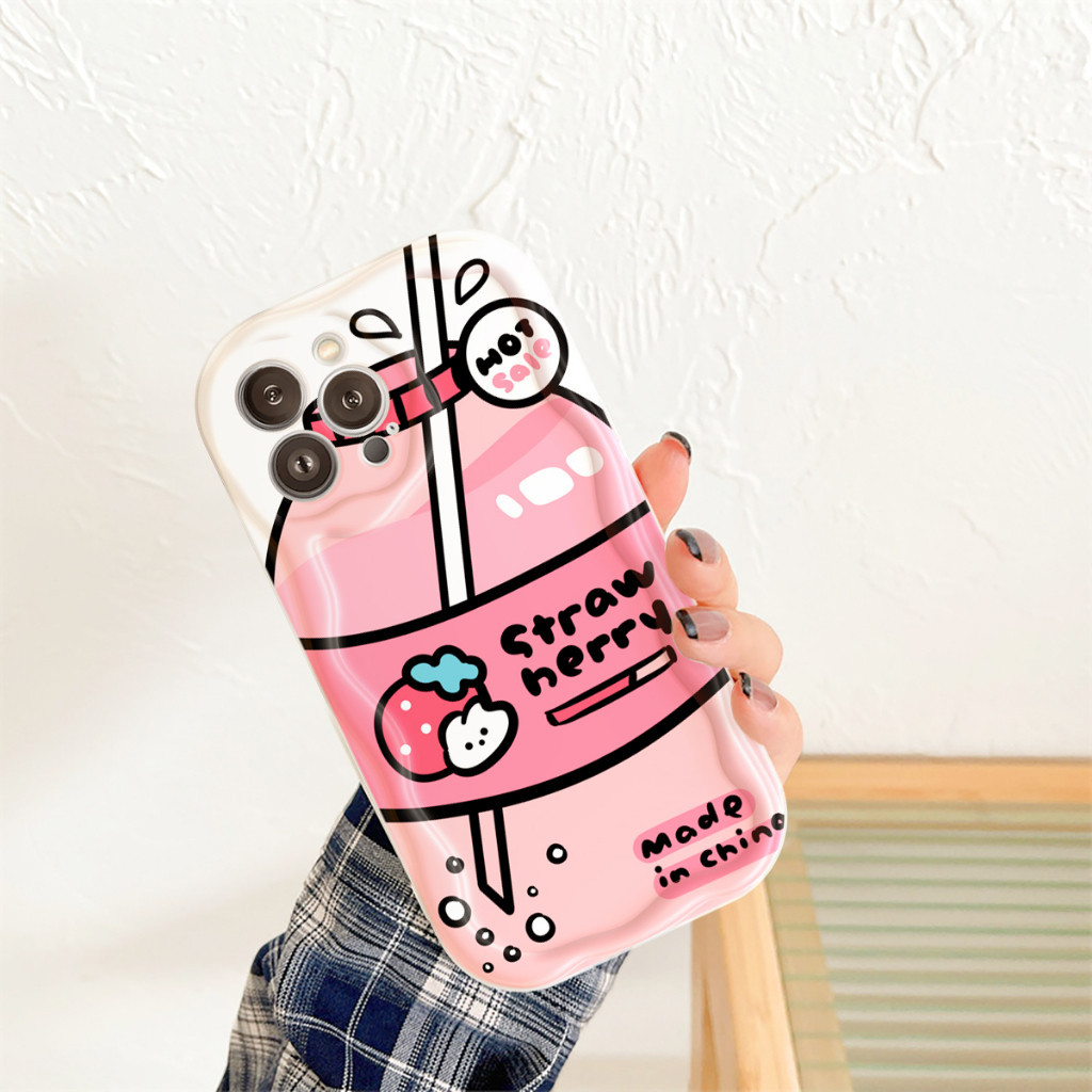 ชานมนูนขอบคลื่นเคสไอโฟน iphone 6s 6splus 7 7plus 8 8plus x 11 12 13 14 max promax sk28