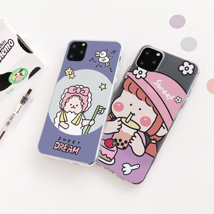 Sweet Dream เคส iphone ยืดหยุ่นใส iphone 7plus 8plus xsmax 11 pro max 12 prm 13 14 promax 15prm plus