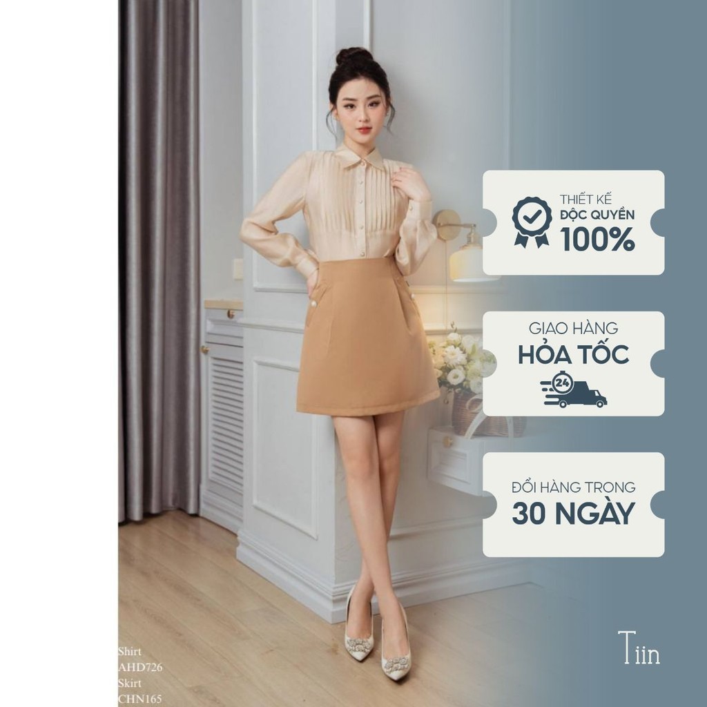 เสื้อคอปกเยอรมันแต่งตาสองชั้นและถ้วยหน้าอก TINSTORE AHD726