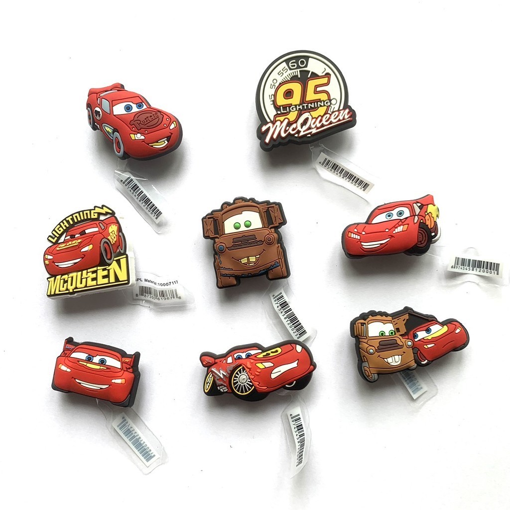 [ เสน่ห์รถ MCQUEEN ] รถแข่ง JIBBITZ ติดรองเท้าแตะ Cross สําหรับเด็ก สติ๊กเกอร์ชาร์ม mcqueen ติดรองเท