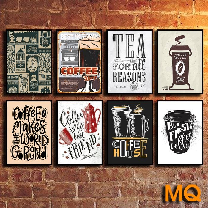 [4] 8 ภาพวาดวินเทจ Cafe Wall Paintings - ภาพวาดกรอบตกแต่งที่งดงาม - CD33-CD40