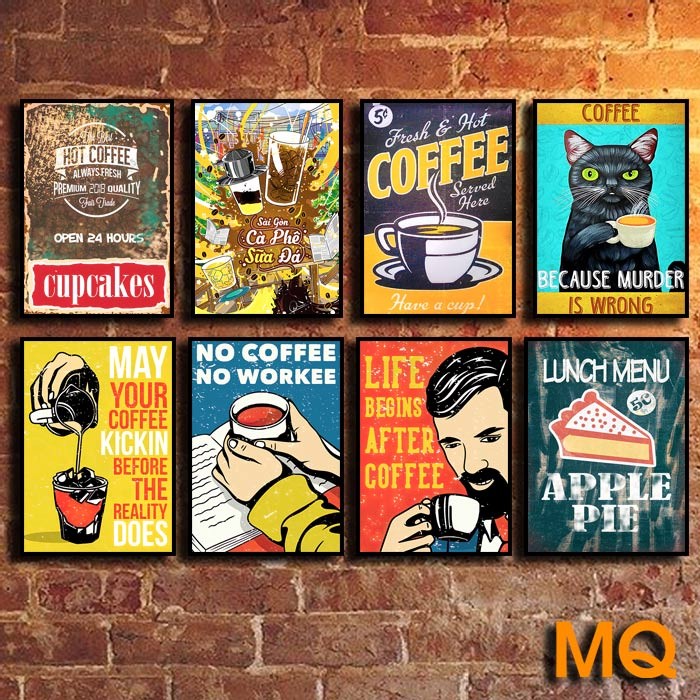 [4] 20 ภาพวาดวินเทจ Cafe Wall Paintings - ภาพวาดกรอบตกแต่งที่งดงาม - CD50- CD69- ภาพวาดแนวนอนที่มีขอ