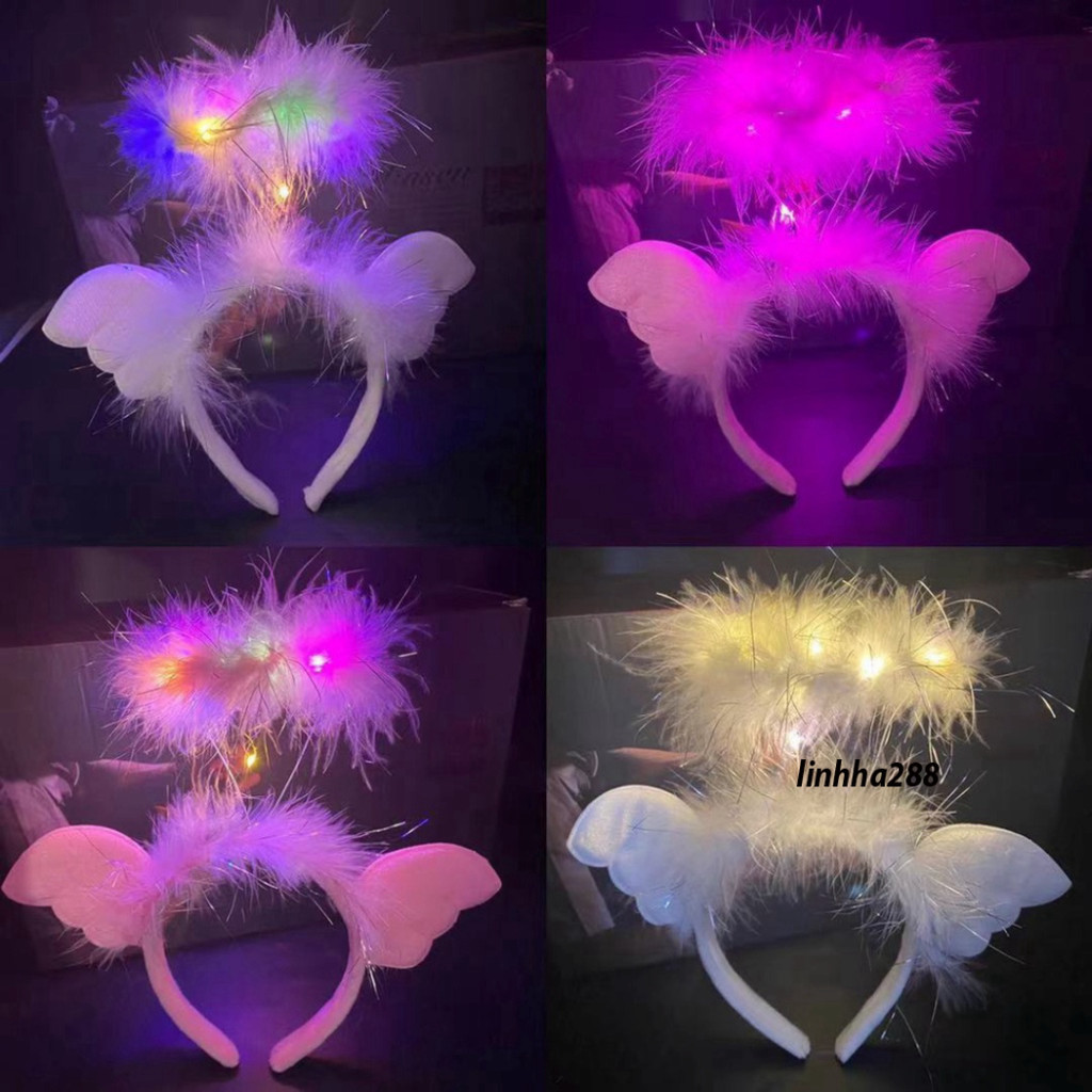 [HOT TIKTOK] ที่คาดผมเรืองแสงพร้อมไฟ LED เรืองแสงสีเหลืองเรืองแสง