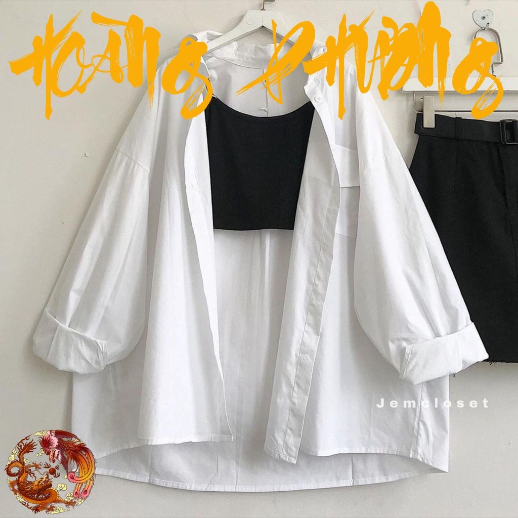 1-POCKET LONG-SLEEVE WHITE SHIRT SET (2-STRING SHIRT INCLUDED)