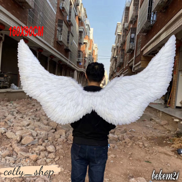 [GIANT] ANGEL WINGS 160CM x 90CM สําหรับผู้ใหญ่ที่ใช้แล้วใน COSTUME, PERFORMANCE, PHOTO, คอสเพลย์