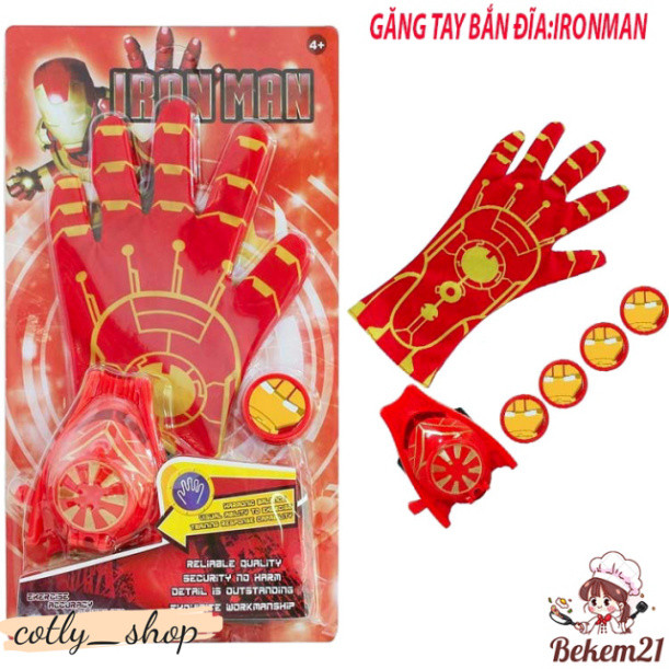 ถุงมือ Ironman Iron Man ครบชุดของเล่นยิงเว็บ Spider-Man