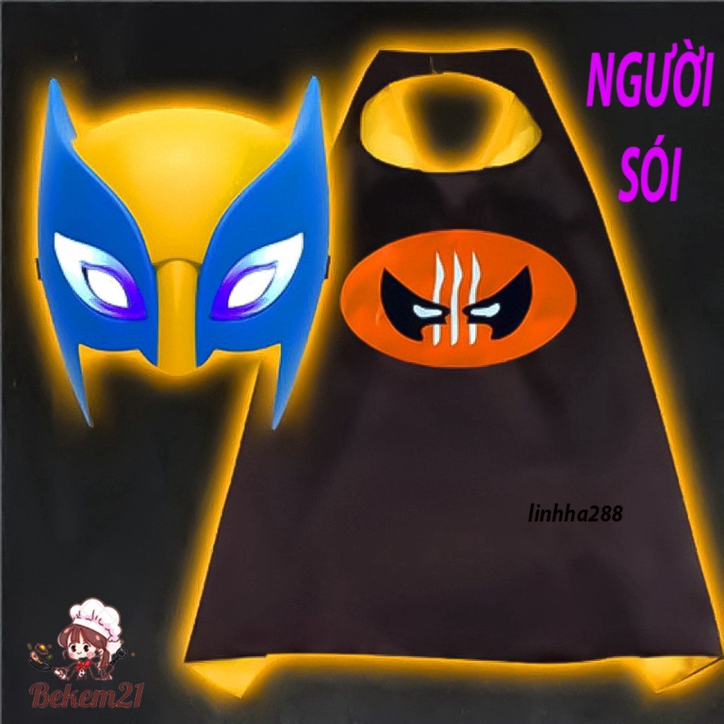 CAPE + WOLF MASK ในความสามัคคีสําหรับผู้ใหญ่และเด็ก