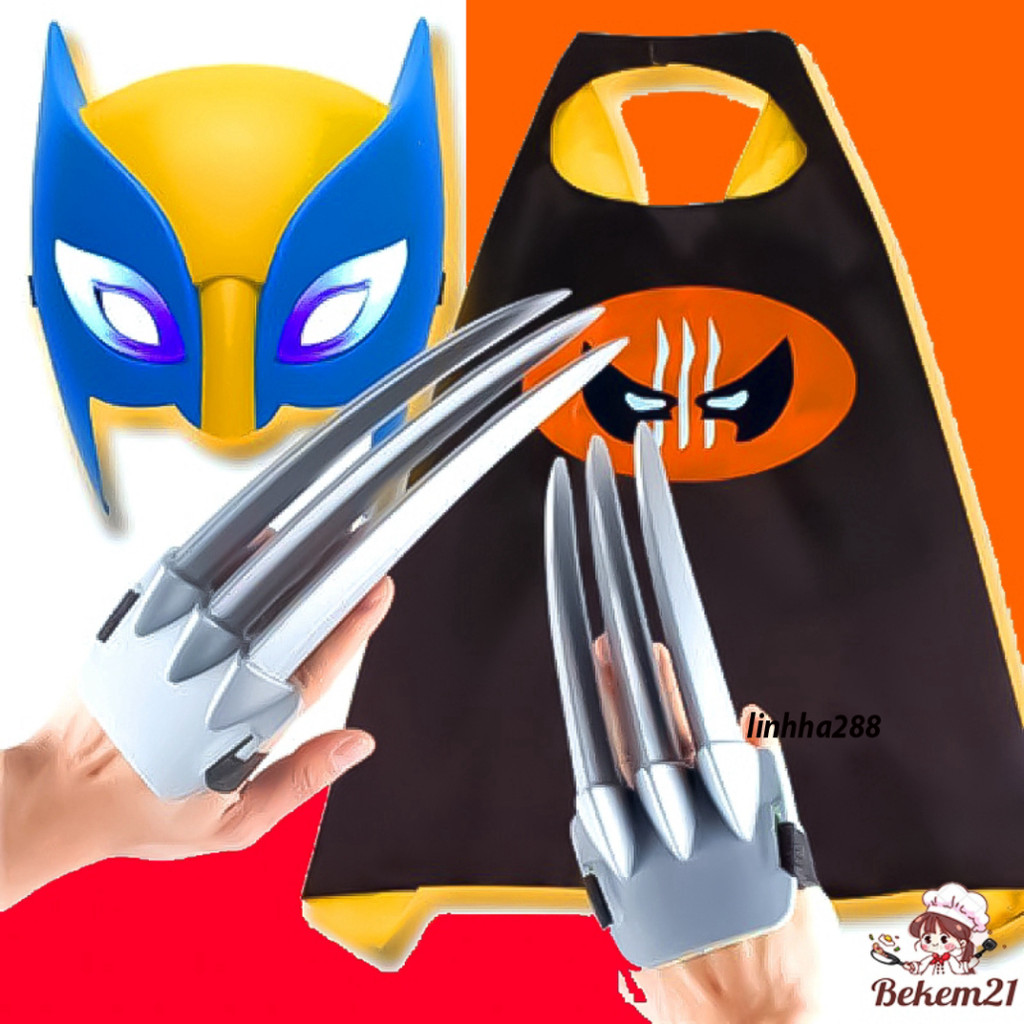 [WOLF]-Wolf Head Halloween หน้ากากเล่นตามบทบาท - FUR WOLF MASK ชุดเล่นตามบทบาทมนุษย์หมาป่า