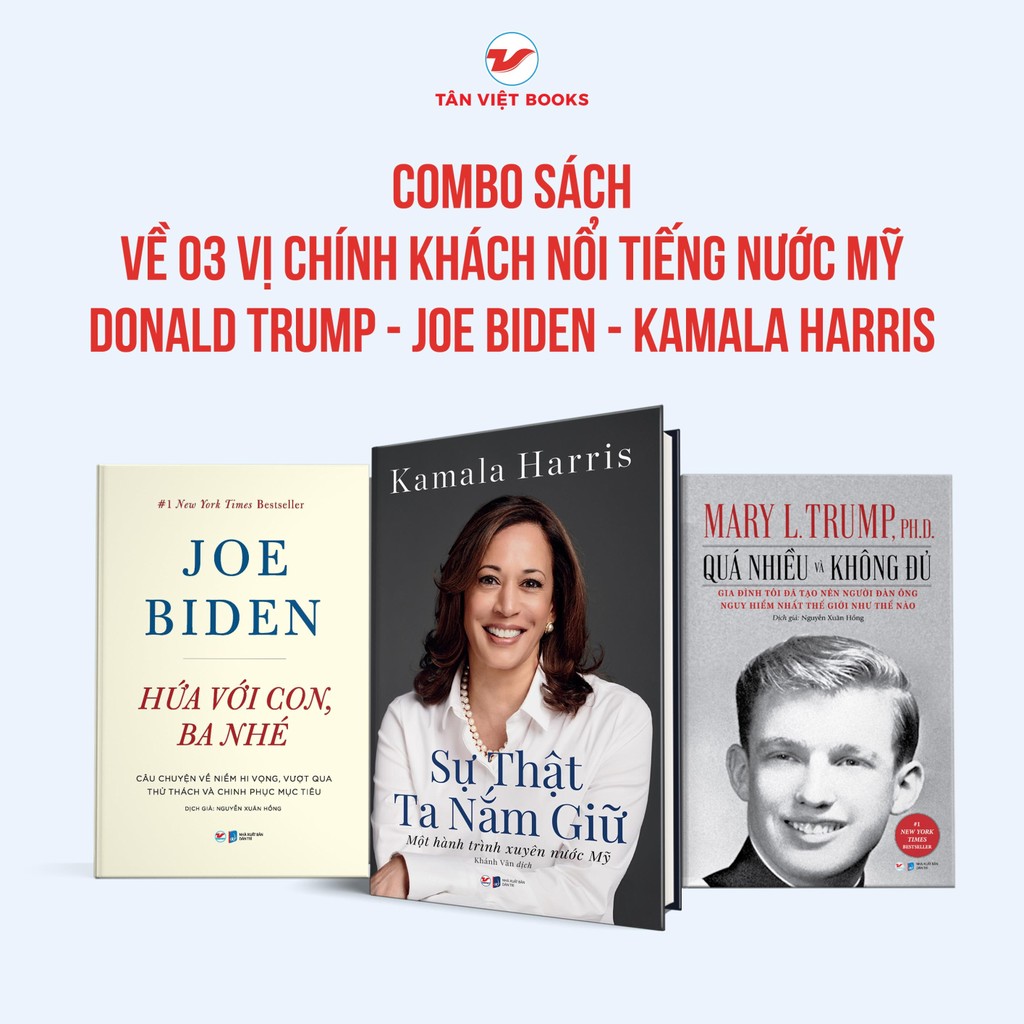คอมโบ 3 เล่ม 03 มหัศจรรย์สหรัฐฯ (Donald Trump + Joe Biden + Kamala Harris) - Tan Viet