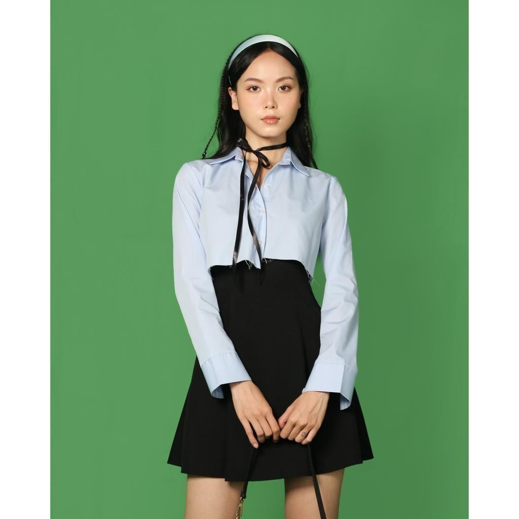 เสื้อเชิ้ต Dalla Blue - แขนยาว (SM06) เสื้อครอปน้ําหวาน