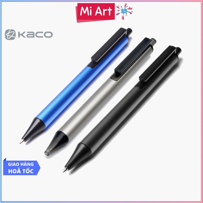 [Ho Chi Minh City] KACO TUBE Black Ink Gel Ballpoint Pen Aluminium Case - 0.5mm