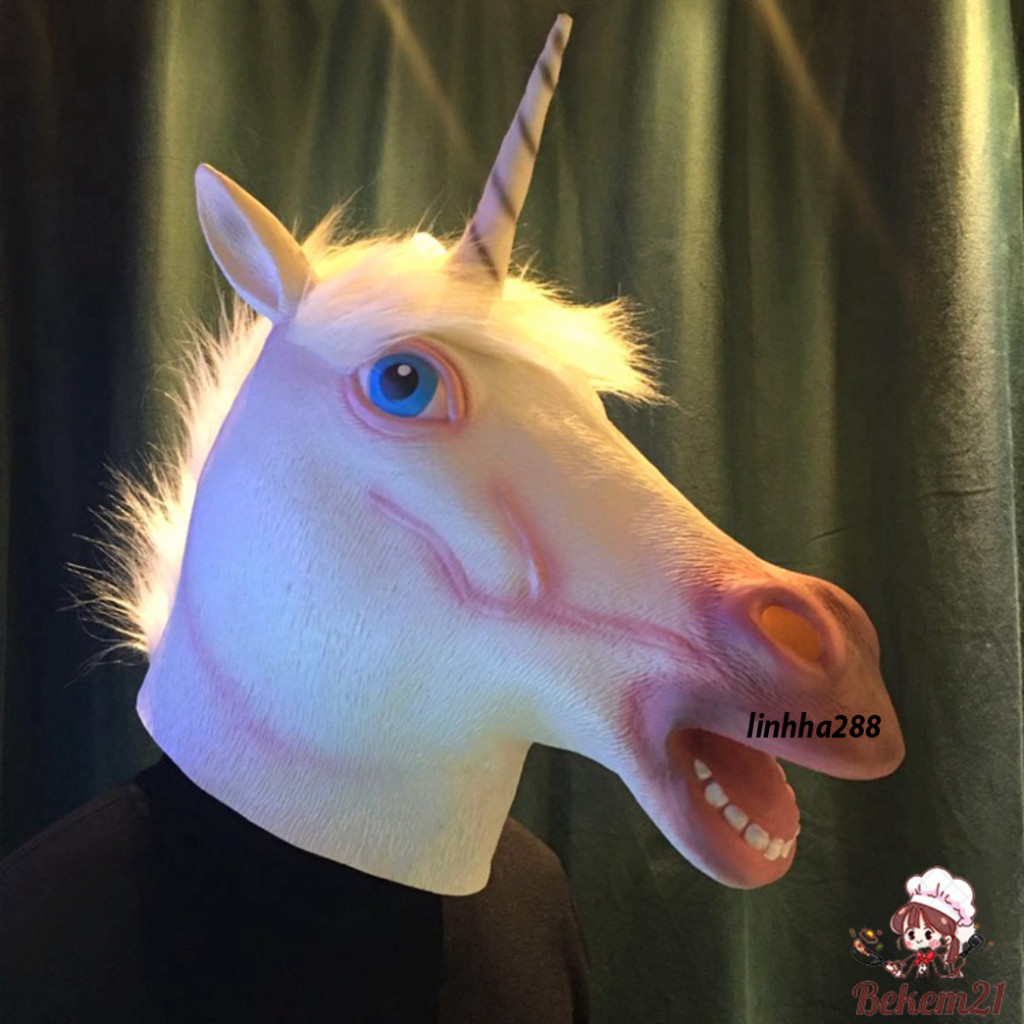 [1 PINK HORN] หน้ากากหัวม้า - กบเขียว - Doge incarnation Unique Halloween