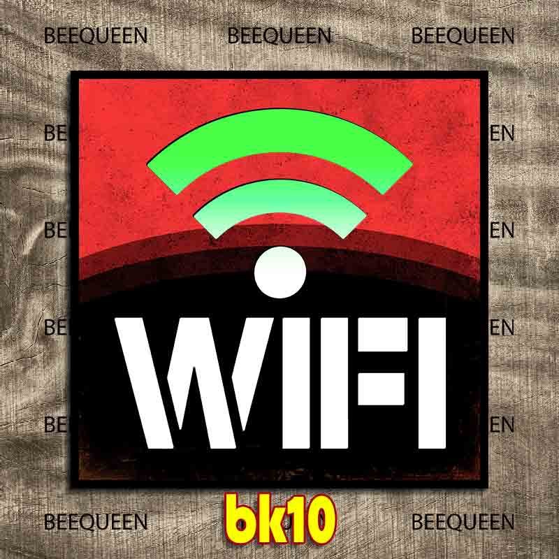 Retro Wifi Sign Gorgeous Lemon Tea Milk Tea Cafe ตกแต่งขนาด 19x19 ซม. ความหนา 2 ซม.