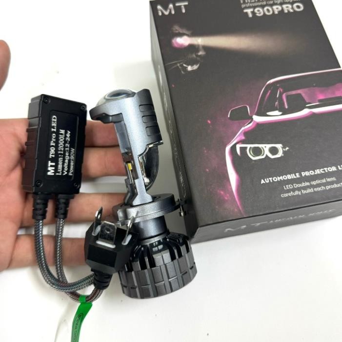T90 Pro ใหม่ 2024 H4 90w ไฟหน้า Led ทรงกลม Bi-S ตัดขอบแสงสีขาว