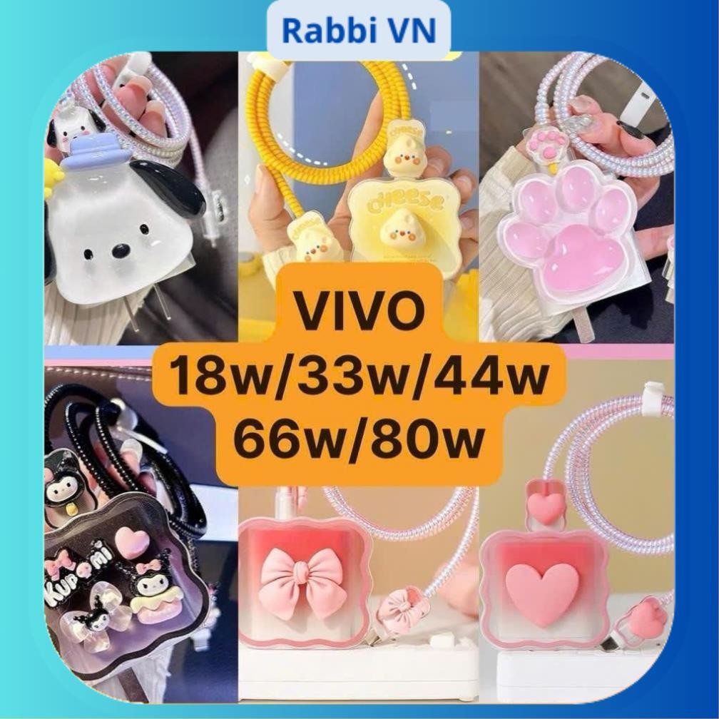 [VIVO 18w/33w/44w/66w/80w] ชุดป้องกันเครื่องชาร์จและสายชาร์จสําหรับ VIVO premium RABBI