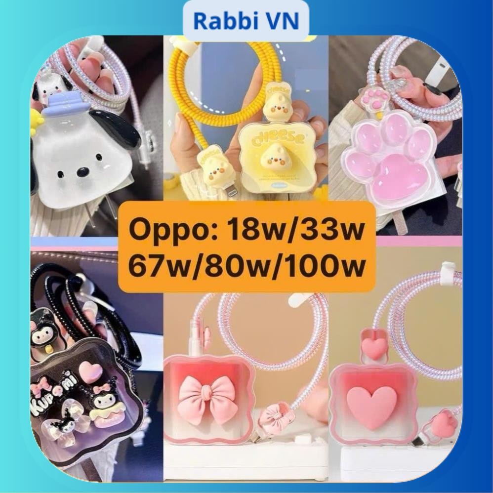[OPPO 18w/33w/67w/80w/100w] ชุดป้องกันเครื่องชาร์จและสายชาร์จสําหรับ RABBI premium OPPO