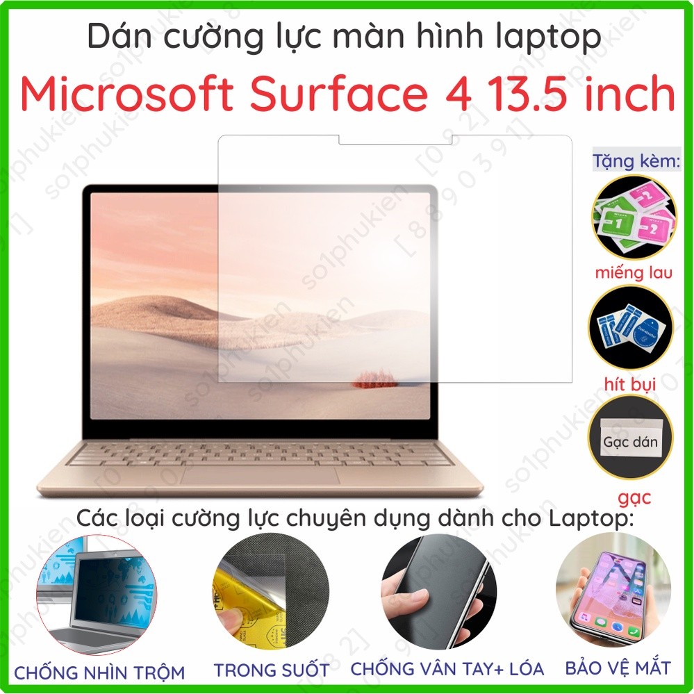 ฟิล์มกันรอยหน้าจอ Toughen สําหรับ Surface Laptop 2, Surface Laptop 3, Surface Laptop 4, lap 1 13.5 น