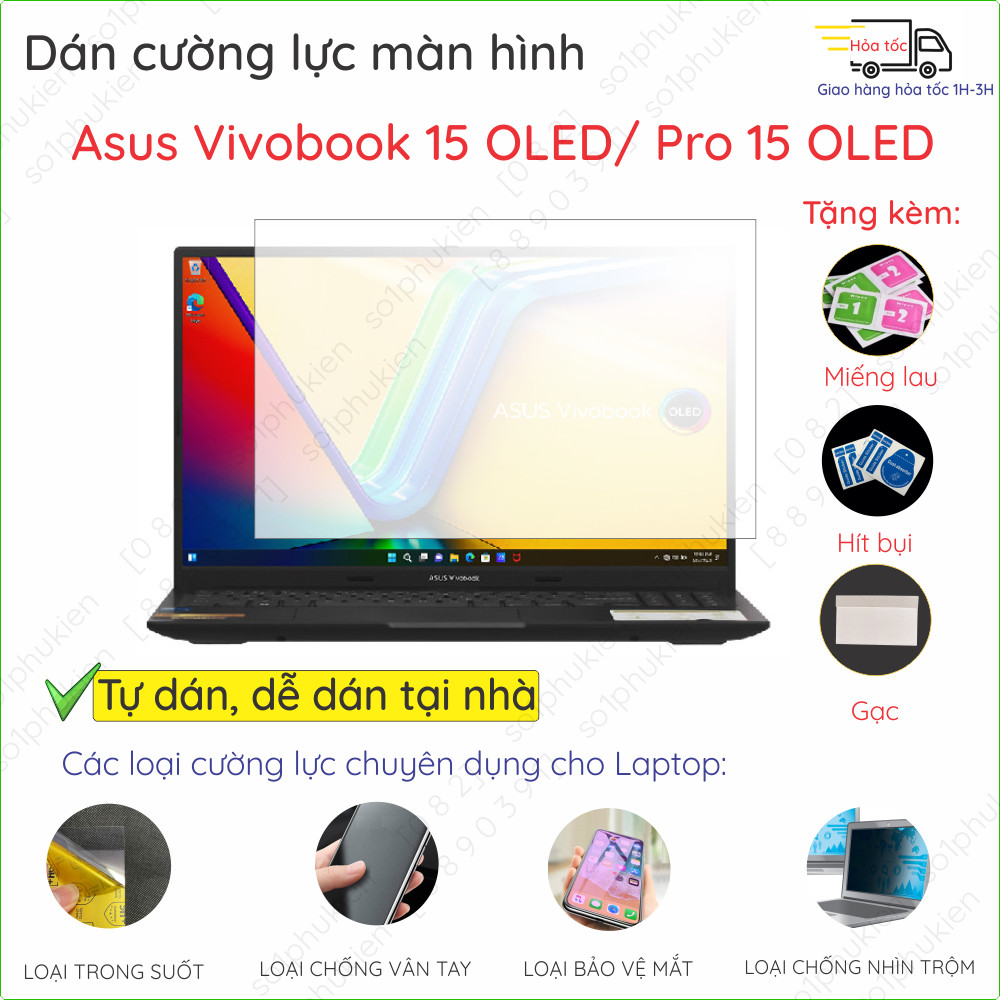 ฟิล์มกันรอยหน้าจอแกร่งสําหรับ Asus Vivobook Pro 15 OLED N6506 N6506MJ K6502Z A1505VA A1505 M3500 nan